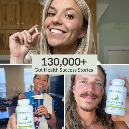 BIOptimizers MassZymes - Complete Digestive Enzymes Supplement for Gut Health - Bloating Relief for Men and Women - Lipase Amylase Bromelain Digestive Enzymes (60 Capsules)